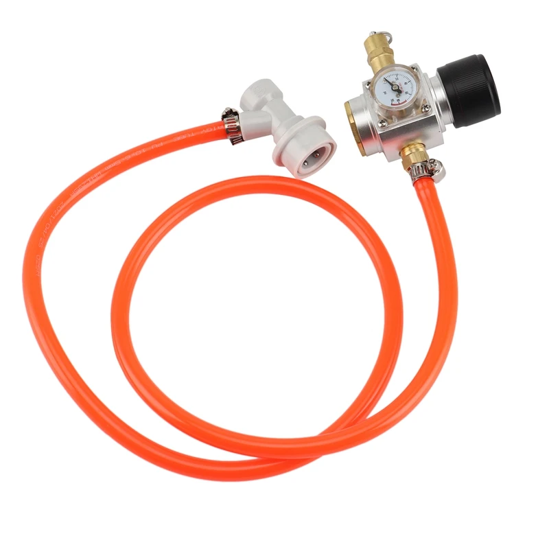 Brew Beer Gas Line Assembly, 5/16 Inch Gas Carbonation Hose,0-90Psi Co2 Regulator With Ball Lock&Clamps For Co2 Gas