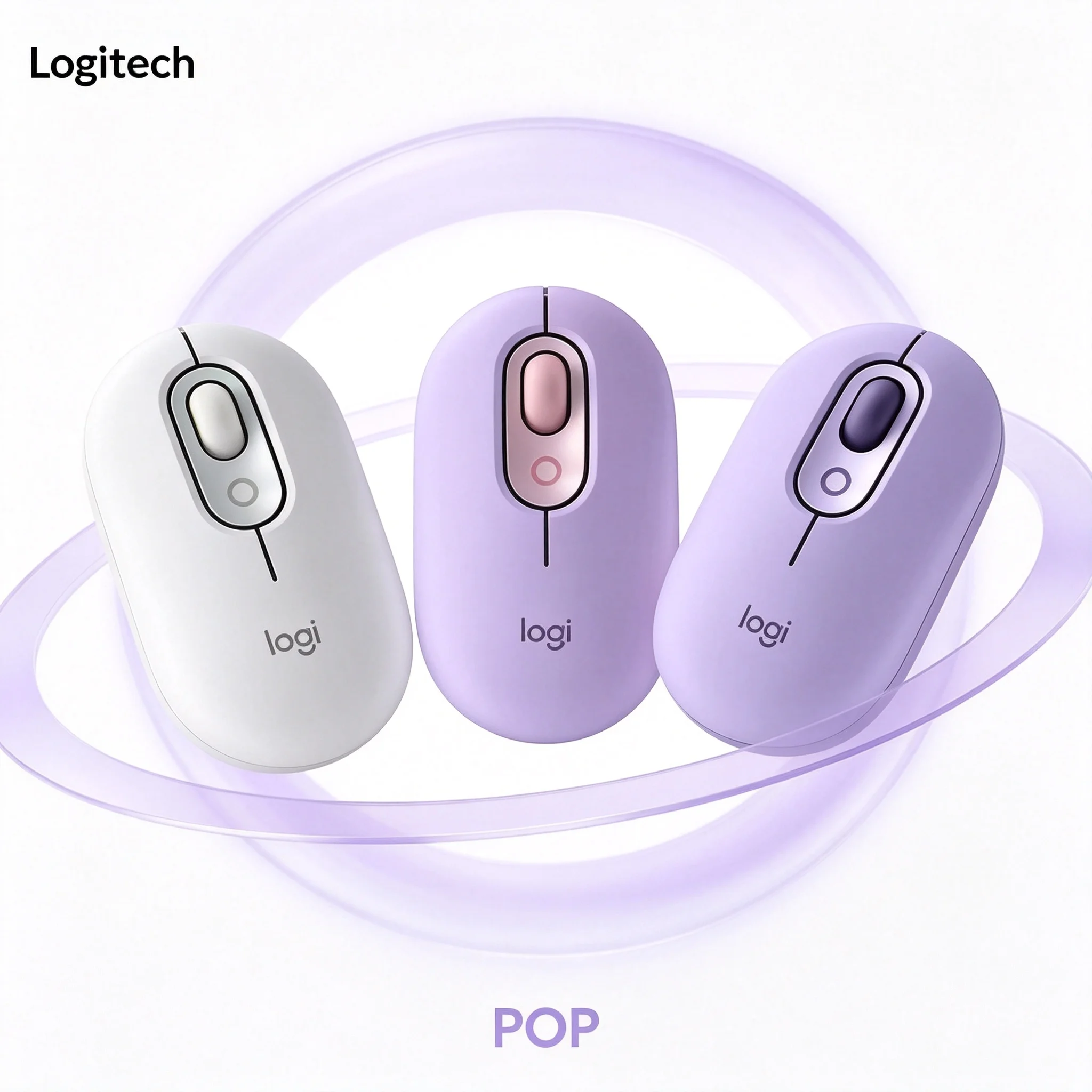 Logitech POP Mouse Bluetooth Quiet Mouse Slim Portable Wireless Mice for Laptop Travel