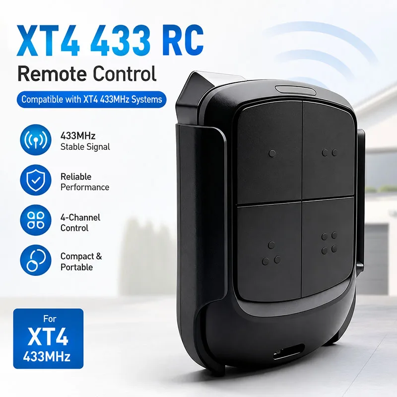 

Compatible With XT4 433 RC 787456 787452 787453 Remote Control Garage Door Opener / Electric Gate Control 433MHz Rolling Code