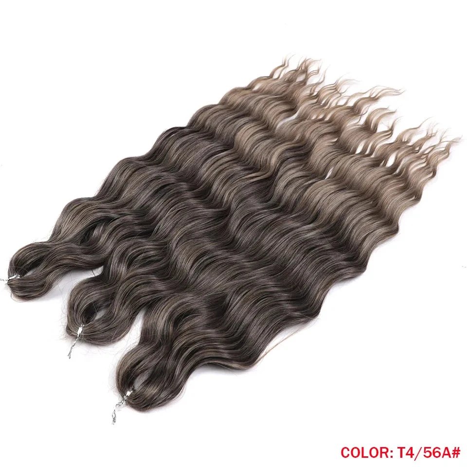Edle 24 Zoll Synthetische Haarverlängerungen mit Wasserwellenmuster, Ombre-Regenbogenfarben, Tiefe Wellenlocken, Twist-Crochet-Haarverlängerung – Detail 19