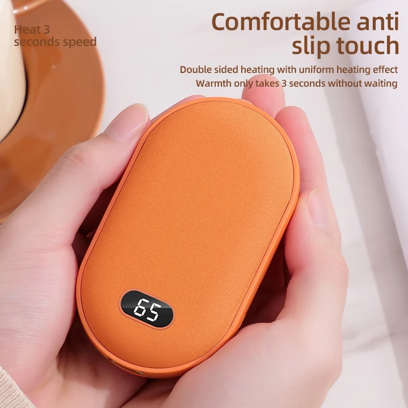 Hand Warmer USB Mobile Power Bank Electric Hand Heater Warmer Mini Multi-Function Pocket Warmer Digital Display Halloween Gift