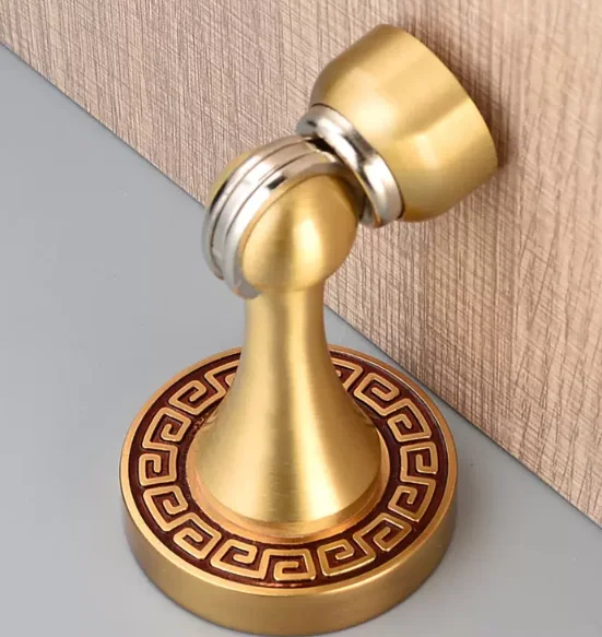 Brass Magnetic Door Stop Wall Mounted Door Holder for Bathroom