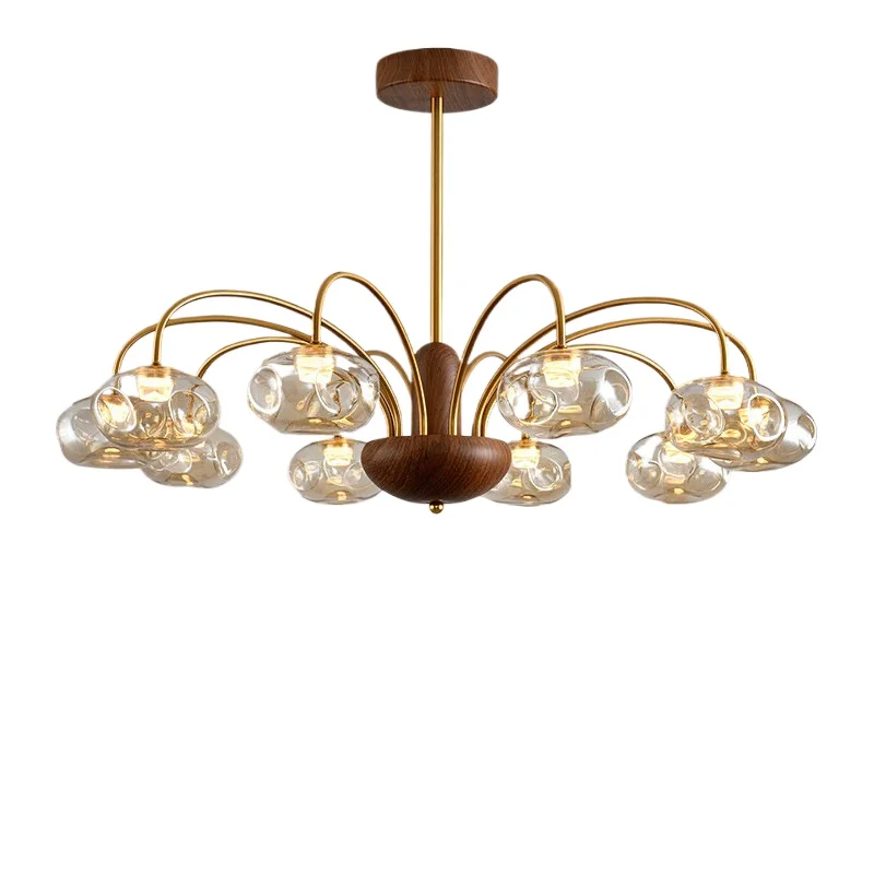 

French antique living room chandelier, American retro new Chinese high-end study dining room bedroom light