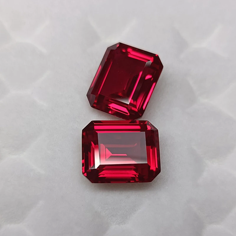 

Pretty Ruby Emerald Cut Gem Pass UV Test VVS Loose Gemstones for Jewelry Making and Collection Fine Jewelry Mohs Hardness Gems