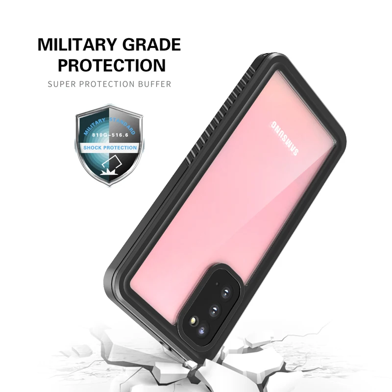 

Shellbox IP68 Waterproof Case for Samsung Galaxy S20 FE Heavy Duty Military Grade Shockproof Diving Case with Screen Protector