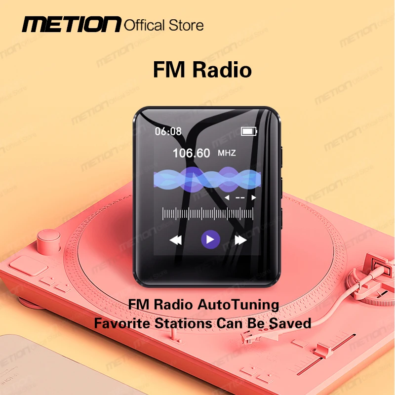 Mp3音楽プレーヤー,Bluetooth,1.8インチ,タッチスクリーン,MP4プレーヤー,歩数計,アラーム付き