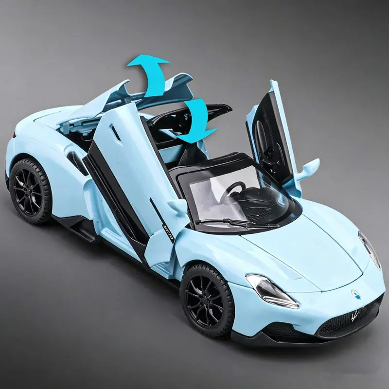 

1/32 Maseratis MC20 Cabrio Alloy Sports Car Model Diecast Metal Track Racing Vehicle Car Model Sound and Light Children Toy Gift