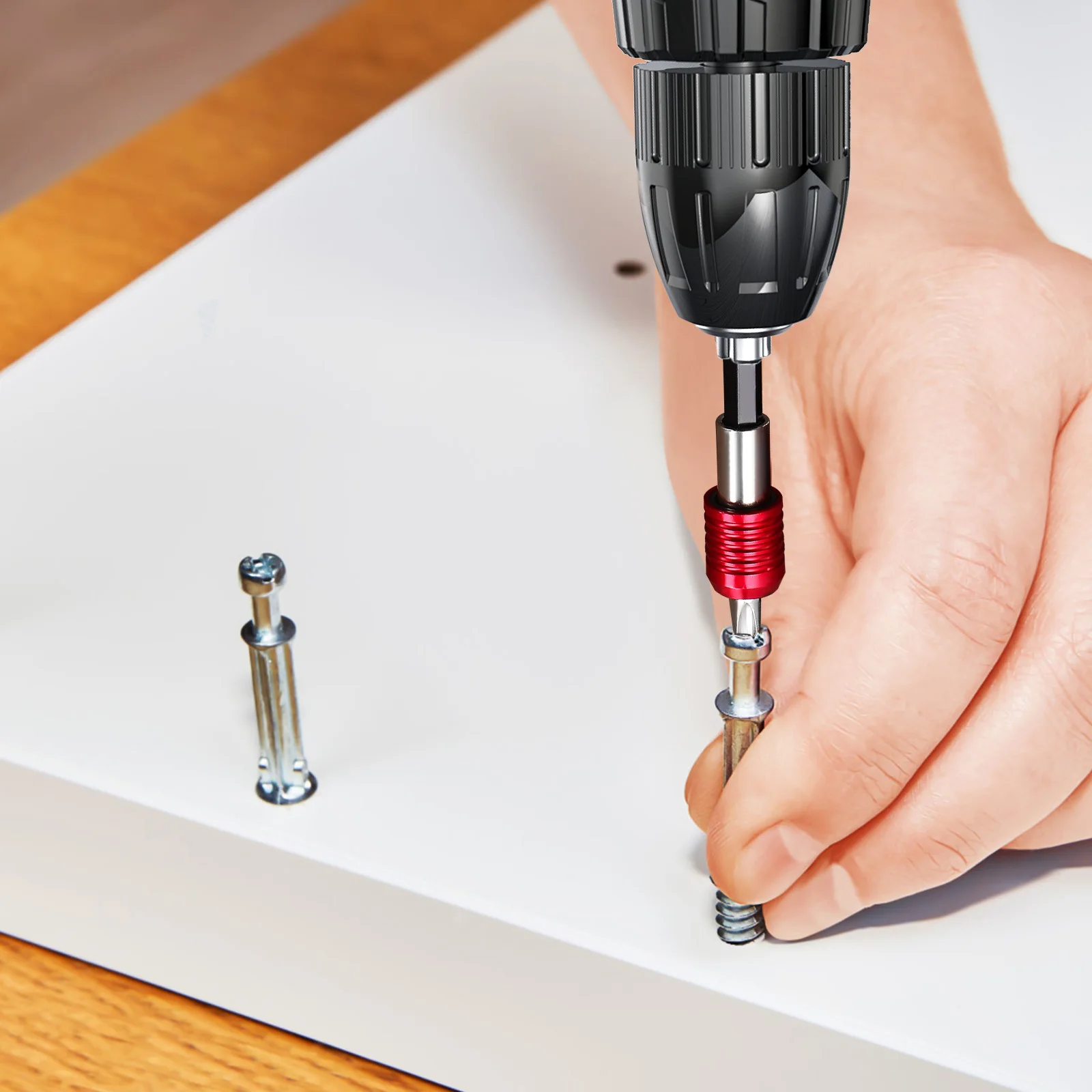 

4Pcs Drill Bit Extension Rod Kit Hex Shank Impact Driver Bit Holder Durable Alloy Threaded Extension Rods for Home Repair