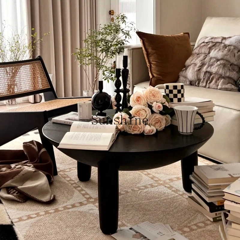 

Nordic silent wind size apartment combination living room round coffee table