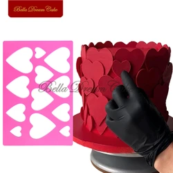 Mixed Size Love Heart Silicone Chablon Tuile Stencil Valentine's Day Chocolate Lace Mat DIY Candy Baking Mold Cake Tool Bakeware