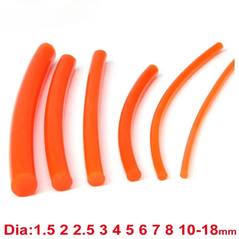 1-5Meter Orange Red Polyurethane Conveyor Belts Round PU Drive Belt Meltable Cord Diameter 1.5 2 2.5 3 3.5 4 5 6 7 8 10 12mm