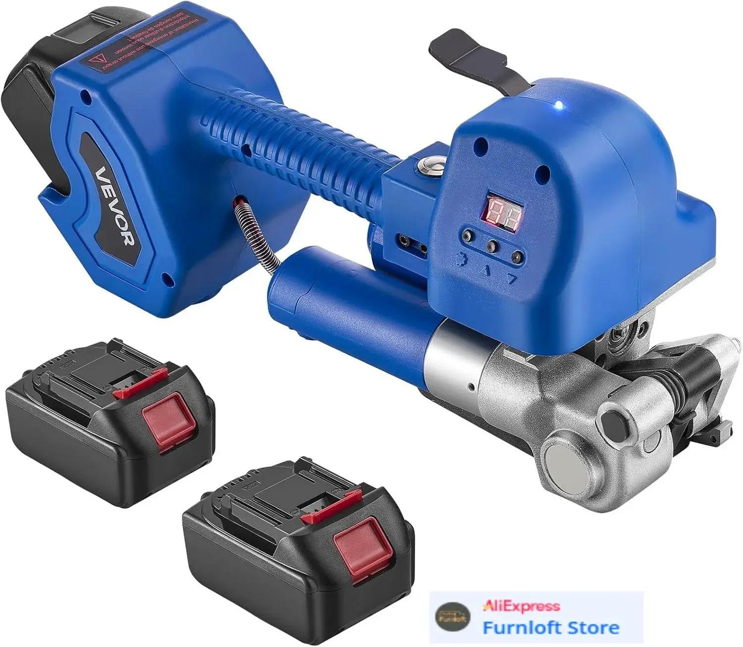 Electric Strapping Machine, 2 x 4000mAh Batteries, Automatic Strapping Tool with Digital Display for 0.394-0.748 inches Wide