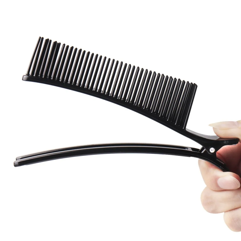 2PCS Durable Hair Sectioning Clips Efficient Black Salon Hair Clips Portable Multi-function Hairdressing Clips For Hairdressers