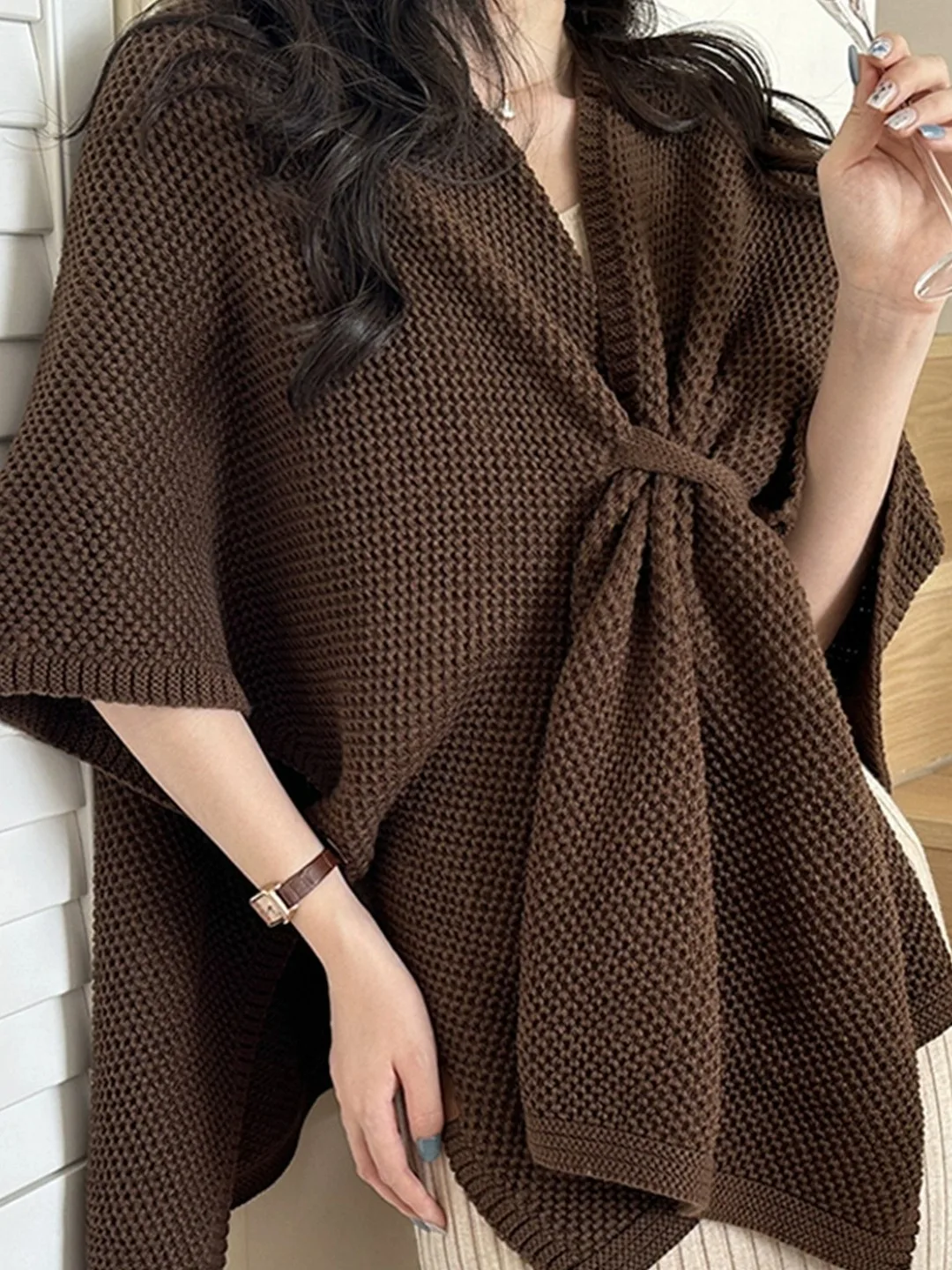 

Korean Retro Lazy Knitted oulder Wrap Women's Autumn Winter Versatile Aosphere Warm Coat Cowl Ne Scarf Sli Trendy