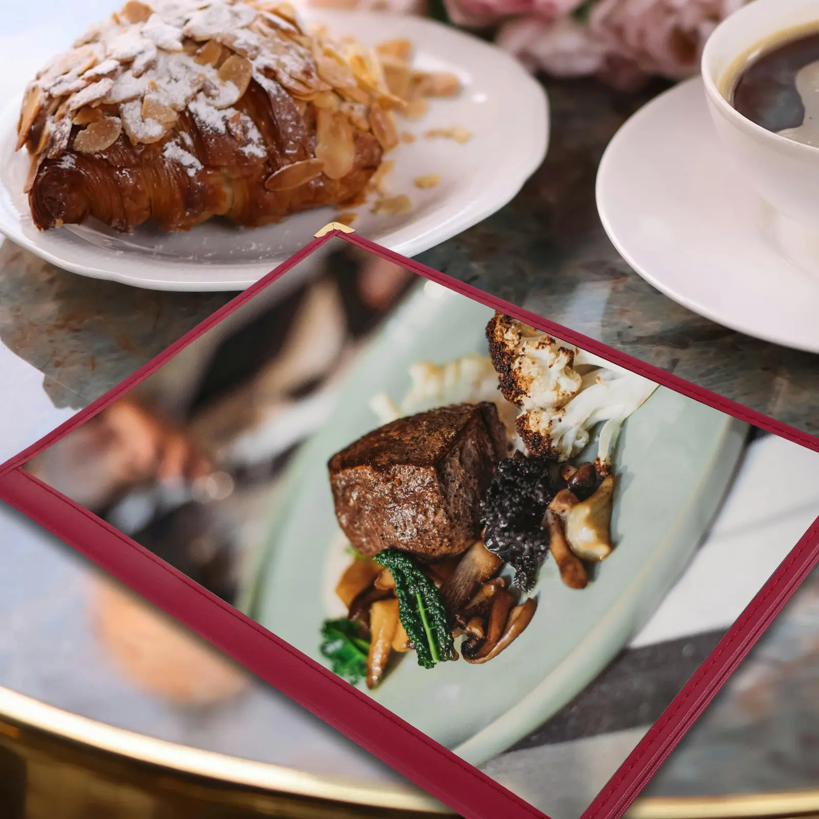 

Menu Cover Clear Holder 4 Pages 8 Views Transparent A4 Size Red Durable Restaurant Bar Cafe Books Folder Menu Folders