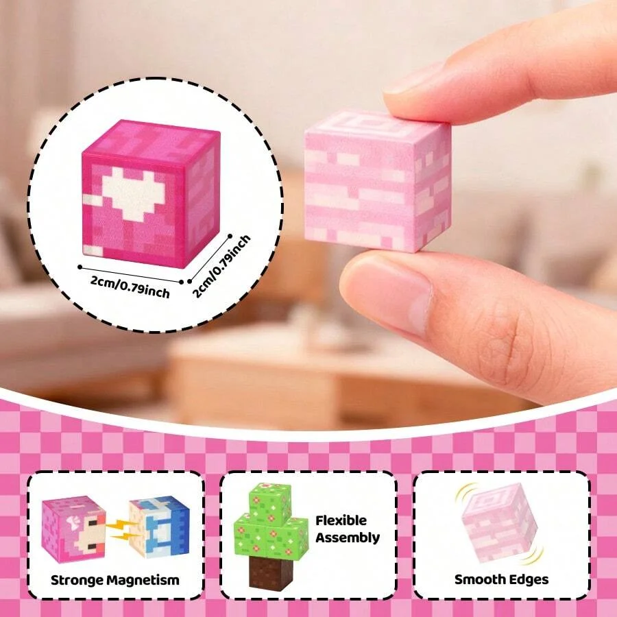 Magnetic Building Block Toy Mine World Stacking Bricks Creative Cube Iron Box Set Model Educational Kids Gifts for Boy Girl view 6