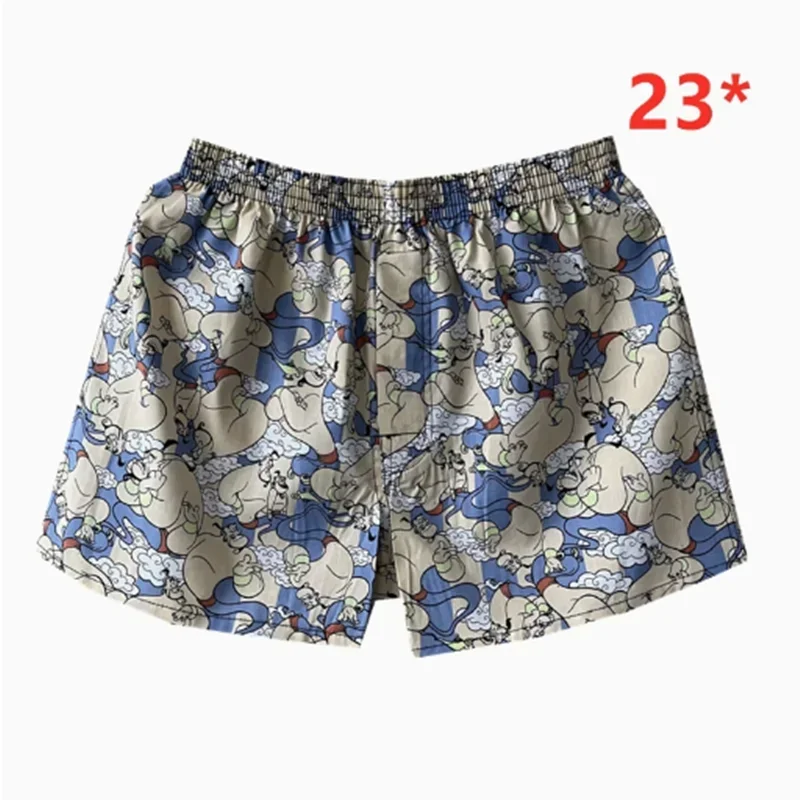 Underwear for men and women Boxer shorts cotton Cartoon one-piece style Mid-waist shorts summer Pajama pants Sleeping bottoms