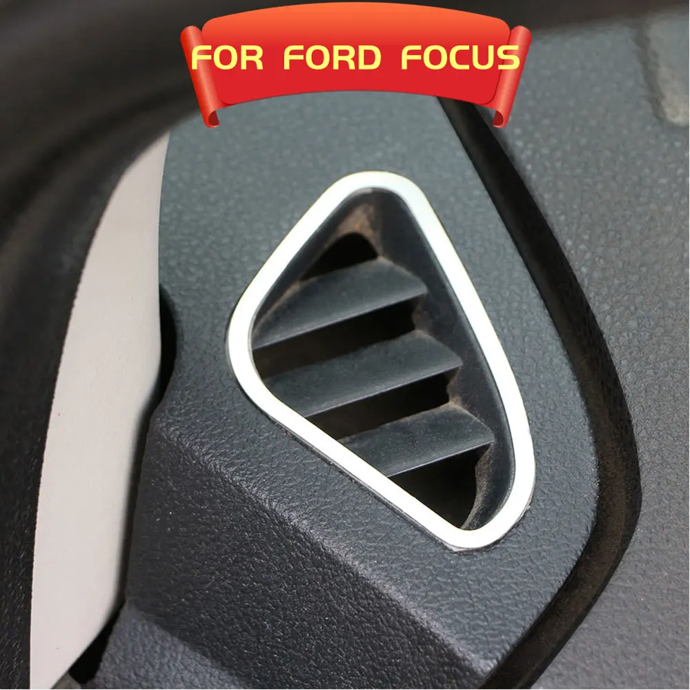Stainless Steel Car Air Conditioning Vent Cover AC Outlet Sticker for Ford Focus 2 MK2 2005-2012  2pcs Interior Accessories