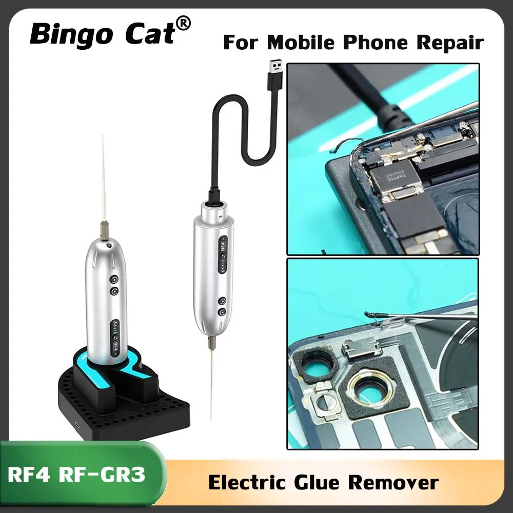 RF4 RF-GR3 Electric Glue Remover Pen 8000RPM Adjustable 4-Speed For Mobile Phone Frame Battery Cell Glue/OCA Clean Repair Tool