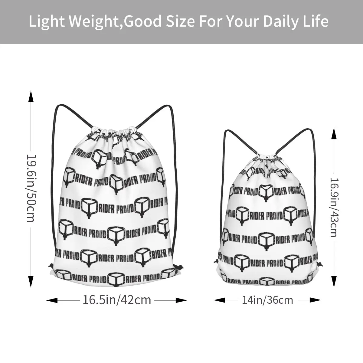 Proud FAT PEDAL Rider Backpacks Multi-function Drawstring Bags Sports Bag Book Bags for Man Woman School