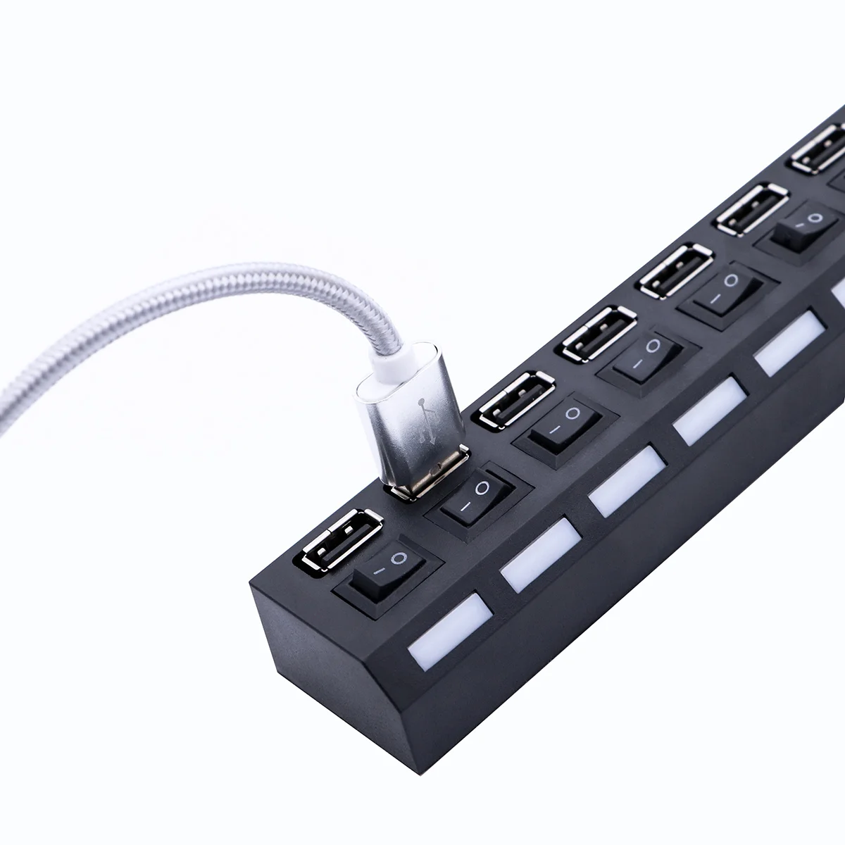 

7 Ports Hub Durable High Speed Data Transfer USB Splitter Adapter for Laptop Computer Desktop Mini USB Hub