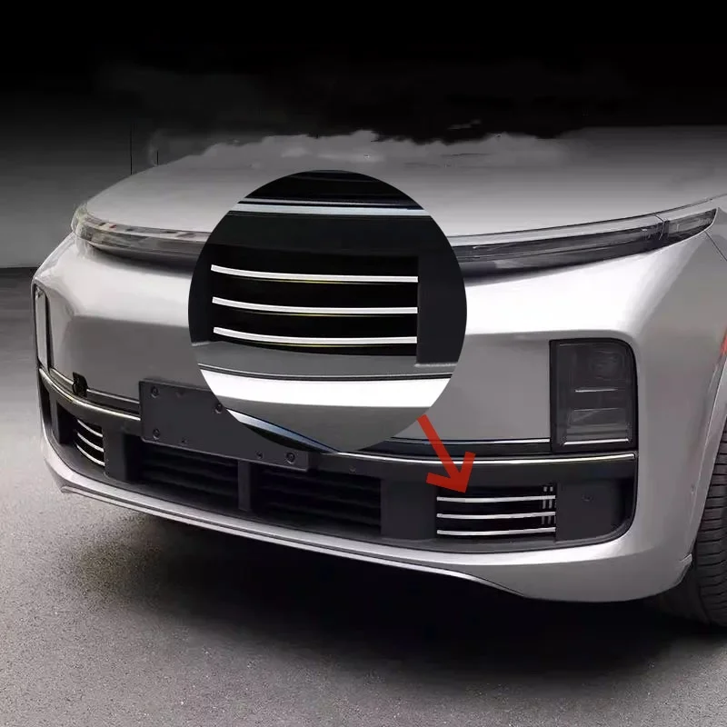 

For LiXiang L9 2023 2024 Accessory Stainless Steel Car Front Bumper Grille Trim Cover Sticker Styling 6pcs