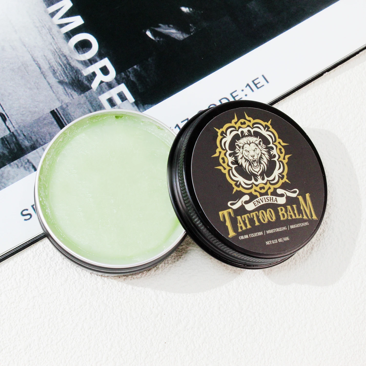 ENVISHA Tattoo-Hautpflege-Balsam-Creme, feuchtigkeitsspendend, nährend nach dem Tätowieren, hellt dauerhafte Farbfixierung auf, nicht reizend – Detail 12