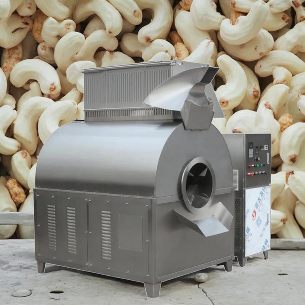 High Quality Shelled Peanut Roaster Gas Automatic Seeds Roasting Machine Cashew Nuts Rotary  Roaster