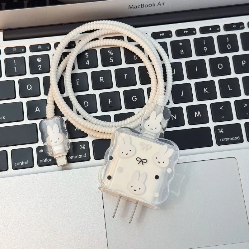 Cartoon Kawaii New Style Applicable Apple 20 40W Charger Protective Case Data Cable Protective Cover Anti-break Anti-dirty Miffy