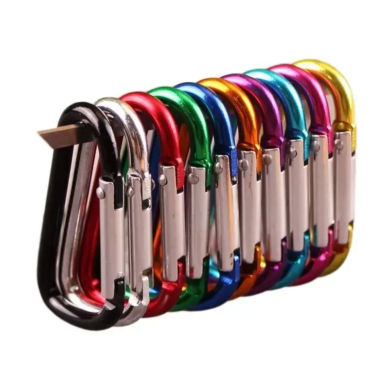 10/20PCS 5# Aluminum D Carabiner Hook Clip Snap Hanger Keychain Sport Key Ring Camping Hiking Accessory 4*46mm Not for Climbing