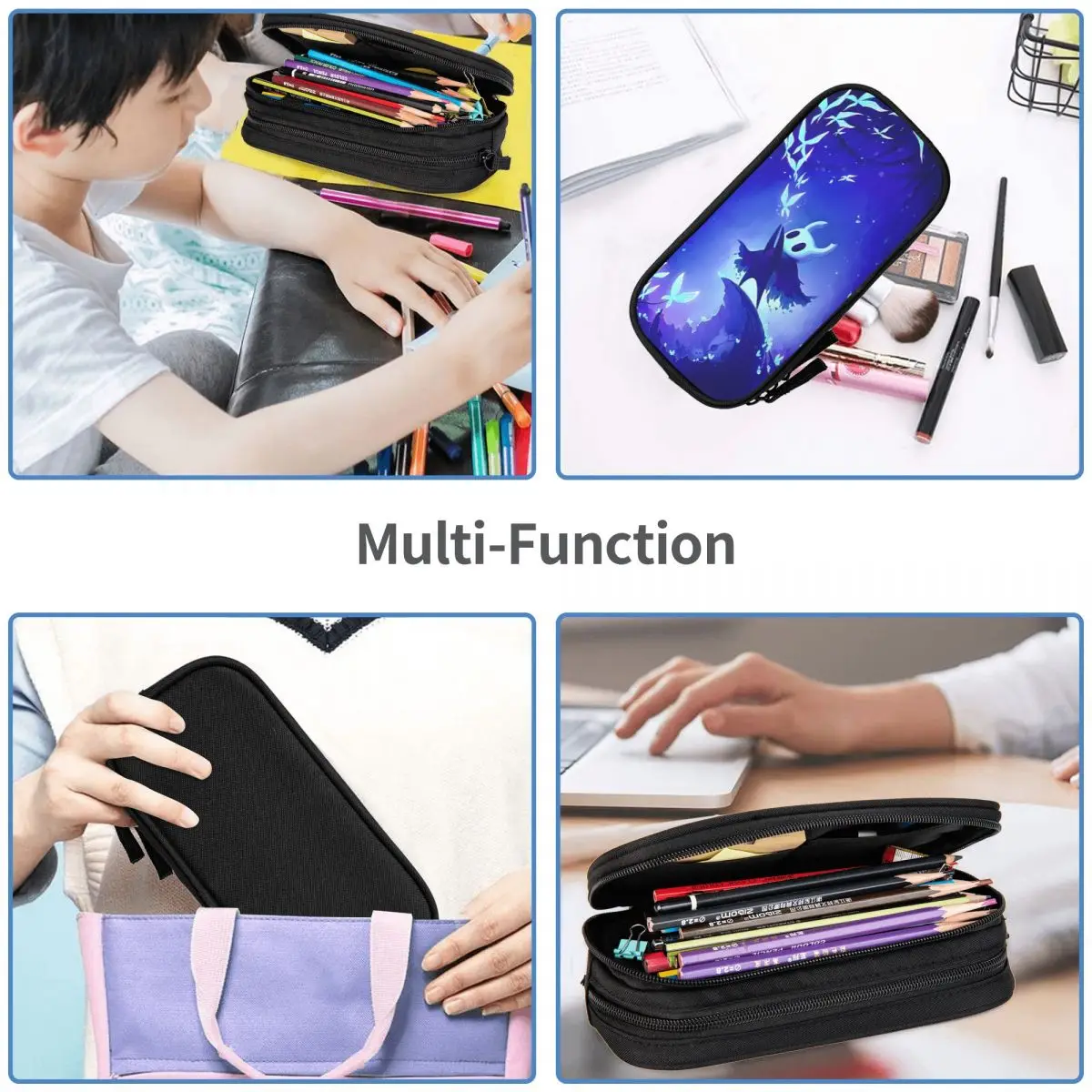 Retro Etui Hollow Knight Game Grappige Cartoon Pen Box School Etuis Studenten Rits Patroon Briefpapier Organizer