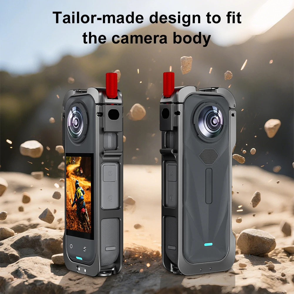 Protective Frame with Lens Guard Quick Release Expansion Bracket Cold Shoe Mount Housing Case for Insta360 X5 Camera Accessories