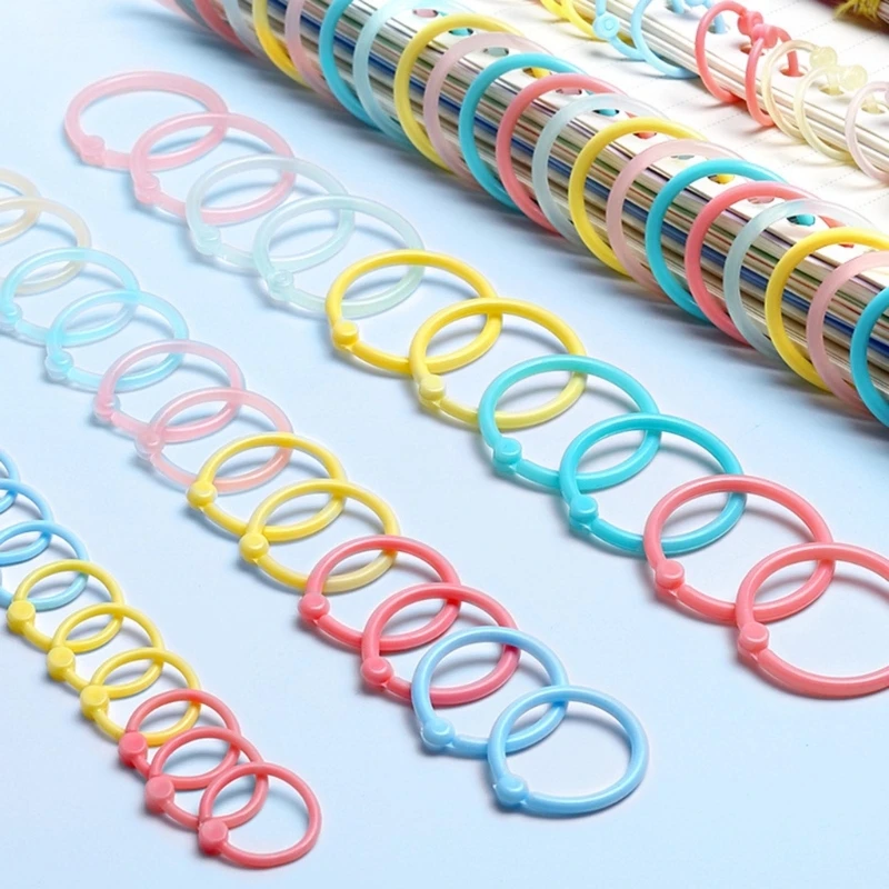 แหวนรูปใบไม้แบบหลวมแหวนเย็บหลายสีแหวนใส่หนังสือยืดหยุ่นสำหรับสมุดภาพ