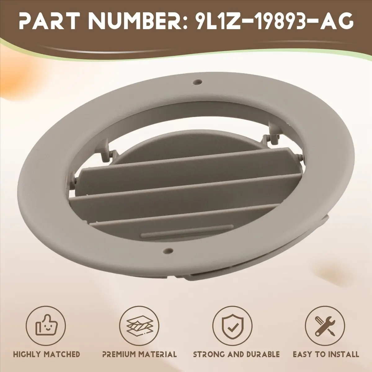 #65U (Beige)Car Air Conditioning Air Outlet Grille Interior Ceiling Air Outlet,Automotive Parts & Accessories