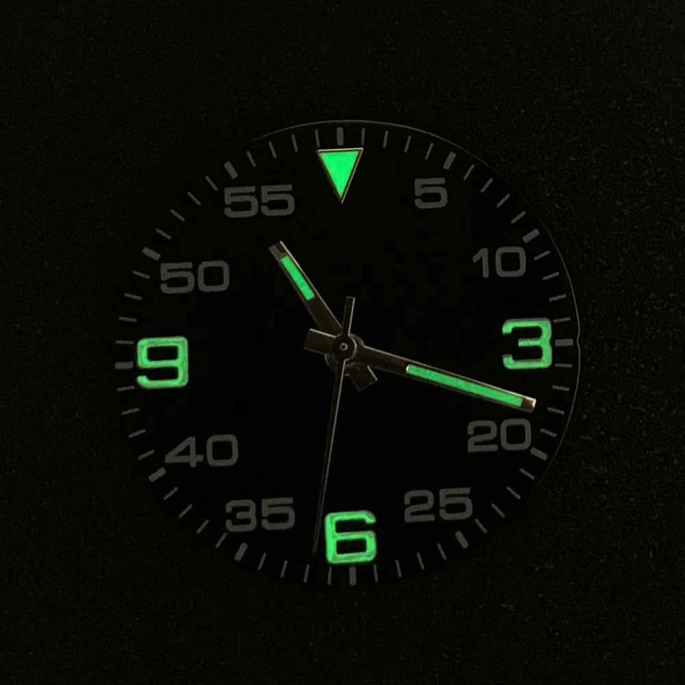 29mm Watch Dial + Watch Hands Set Green Luminous Watches Accessories Repair Parts Fit 8215/ 8200 and 2813 Mechanical Movement