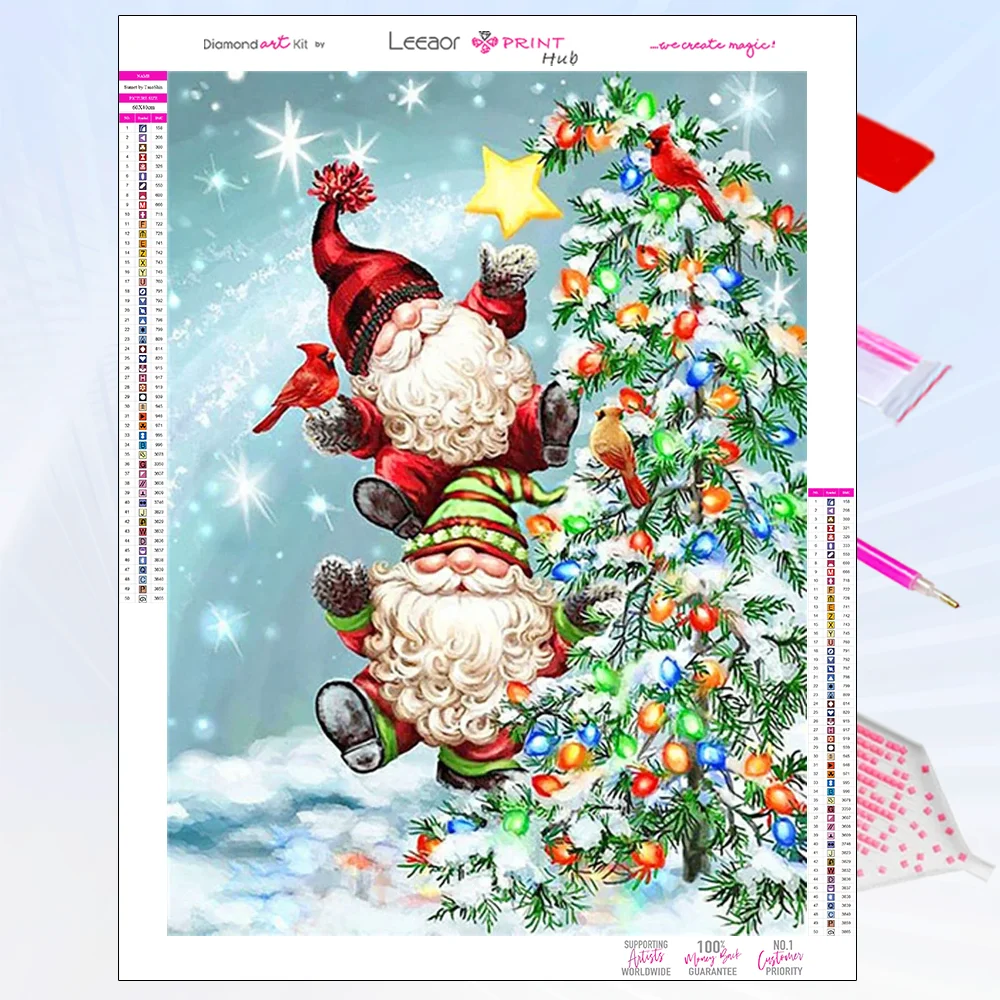 5d Diamond Painting Cartoon Kerstboom En Kerstman Volledig Strass Mozaïek Borduurwerk Kruissteek Kit Home Decor Geschenken