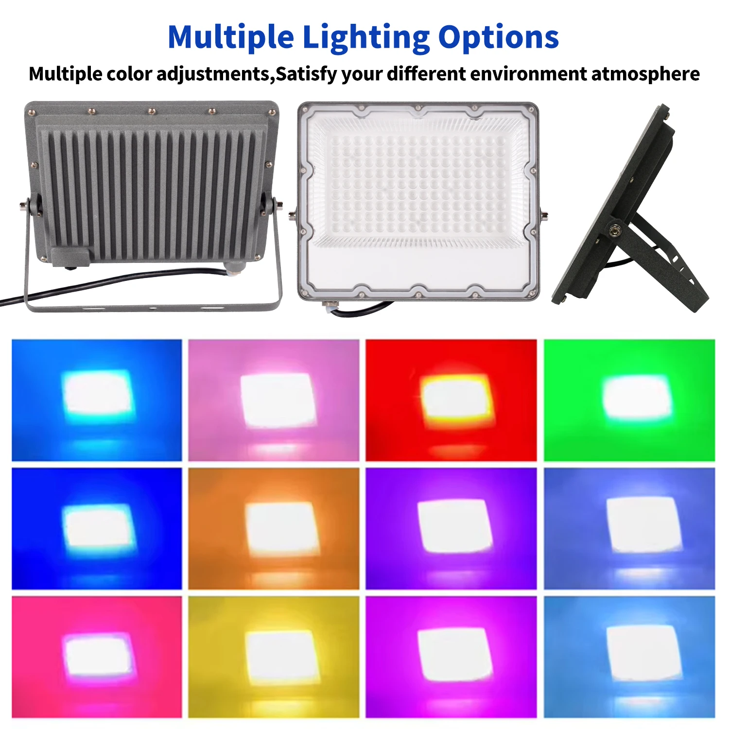 RGB LED Floodlight Reflector Outdoor Lighting LED Flood Light Portable Work Light Waterproof Floodlight Colorful light