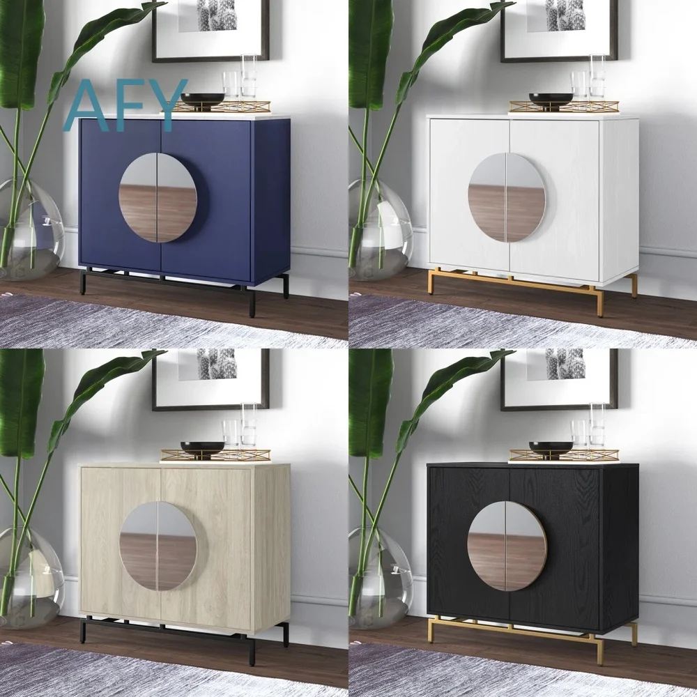 Mueble Bar Moderno Escandinavo de Madera, 31.5 Pulgadas, con Doble Puerta, para Almacenamiento de Vino, Estilo IKEA, para Cocina o Sala de Estar