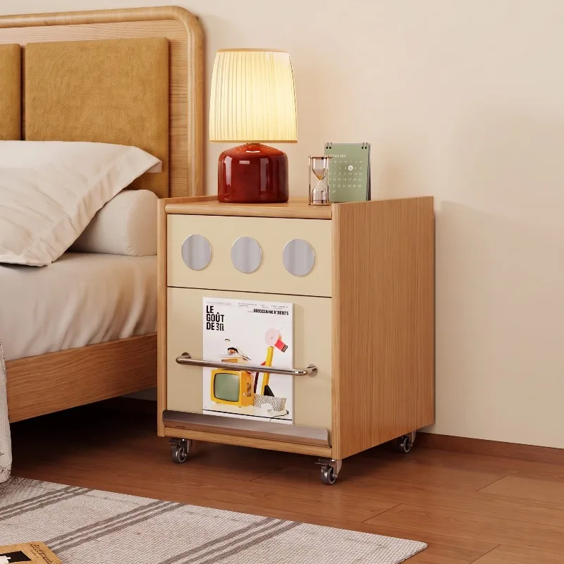 Good-looking removable bedside table artifact replaces shelf, and state subsidizes a few cabinets on side of log
