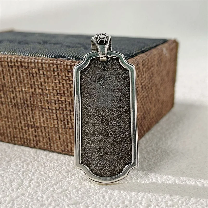 Blessing Vajra Pestle Necklace For Men Jewelry Retro Relief Flame King Kong Pendant Male Choker Accessories