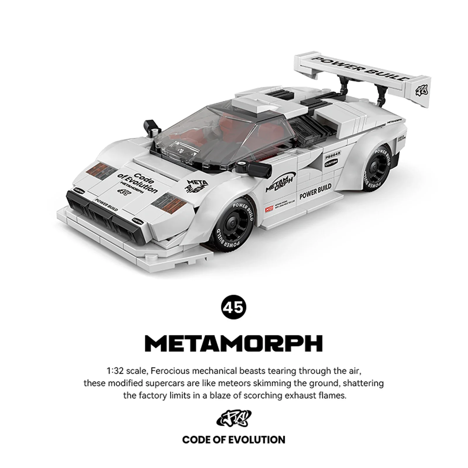 PB8845 MOC Powerbuilt Technical Sport F40 Racing Car Model Container Building Block Brick Assembly Toys Kids Adults Xmas Gift