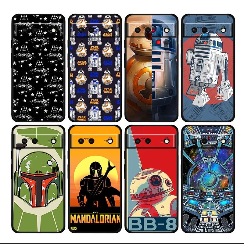 Star Wars Weapon Robot Cool Shockproof Cover For Google Pixel 7 6 6A 5 4 5A 4A XL 5G Pro TPU Soft Silicone Soft Black Phone Case