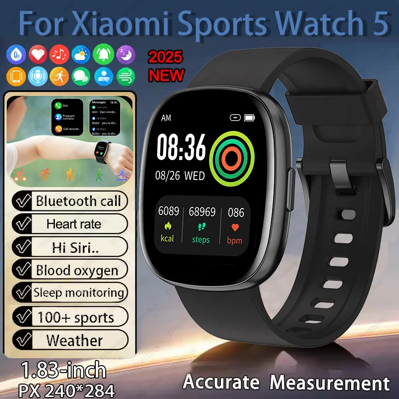 For Xiaomi Watch 5 Global Version Men Women HD AMOLED Display Heart Rate Bluetooth Call GPS Track Waterproof Sports Smart Watch