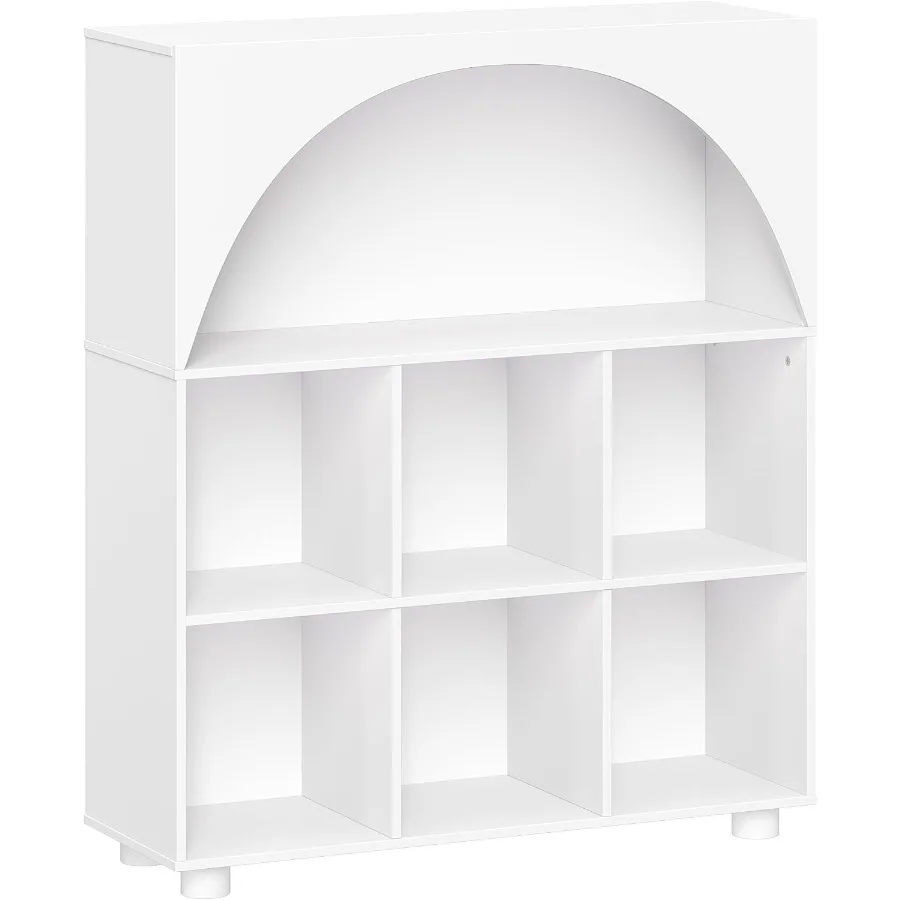 

RiverRidge Curve Appeal Bookcase with 6 Cubbies and Curved Design - Storage Organizer for Books Toys and Playroom Essentials -