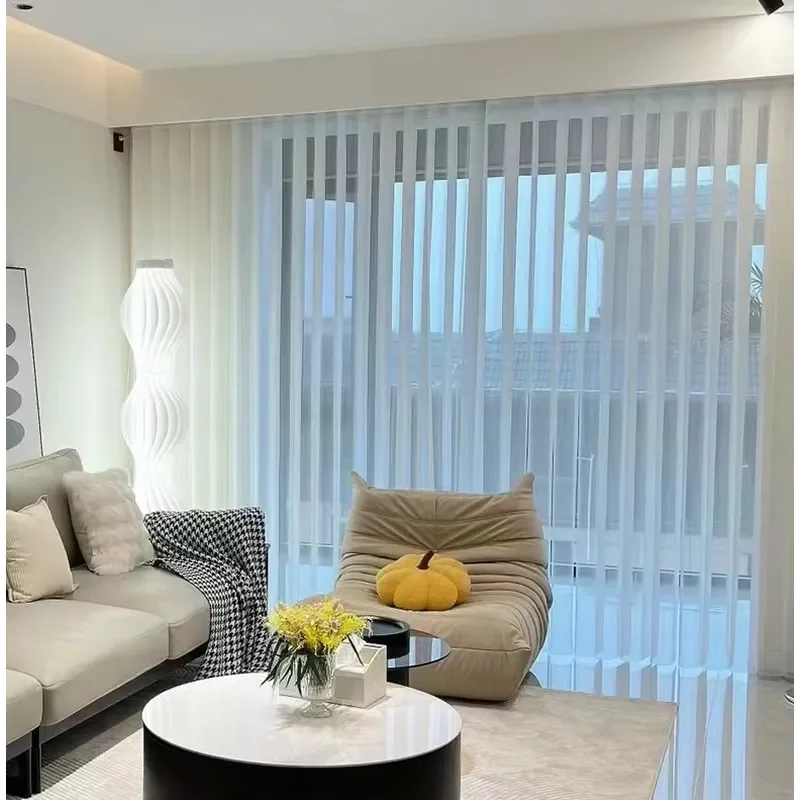 for Modern Home Decoration Dream Curtain Intelligent Electric Filter Remote Control Built-in Vertical Electric Polyester