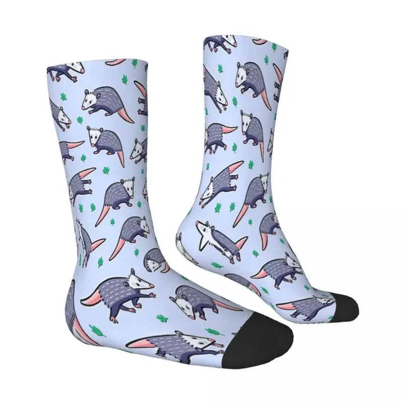 Y2K Opossums Pattern Blue Possum Didelphinae Mouse Socks Male Mens Women Autumn Stockings Printed