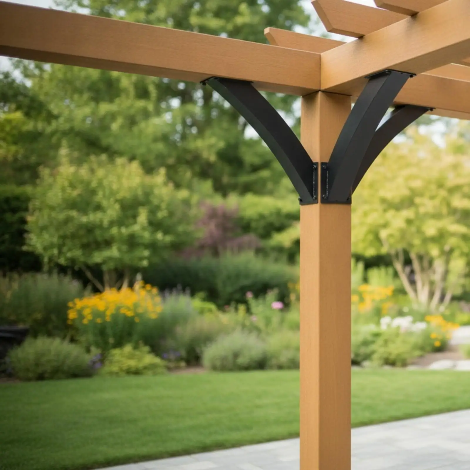 Sturdy Steel Canopy Support Bracket 23 Inch Diagonal Brace for Wood Frame Pergola Gazebo Corner Reinforcement
