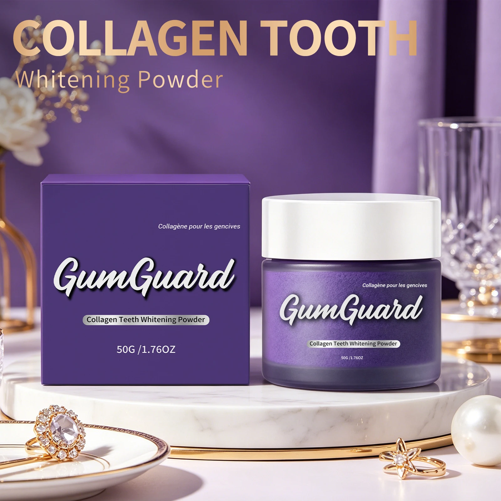 Tooth Powder Fresh Breath Purple Brightening Formula Deep Cleaning Repair Yellowing Natural Toothpaste Tooth Care Powder Product