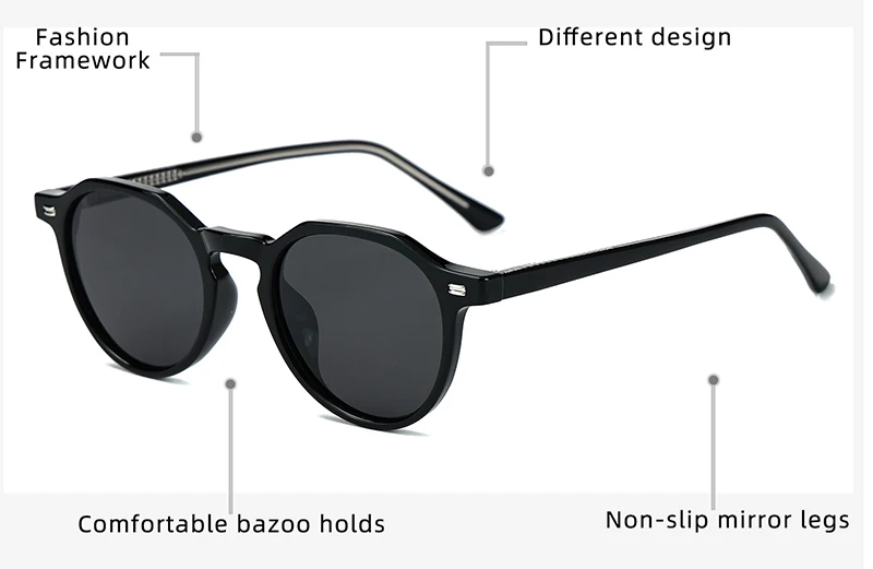 Kachawoo Polarisierte Sonnenbrille für Herren, Leopardenmuster, grüner TR90-Rahmen, Acetat, modische Sonnenbrille, Damen, Unisex, Sommerbrille, Reisen – Detail 2