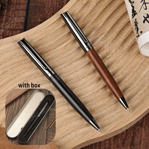 Wood Premium Metal Ballpoint Pen With Case Black Ink Office Business Writing Ballpoint Pen School Student Stationery Gifts 6 best sales promotional products - №5